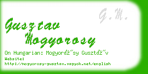 gusztav mogyorosy business card